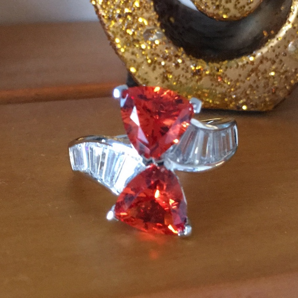 🔥Orange sapphire and sterling ring 🔥